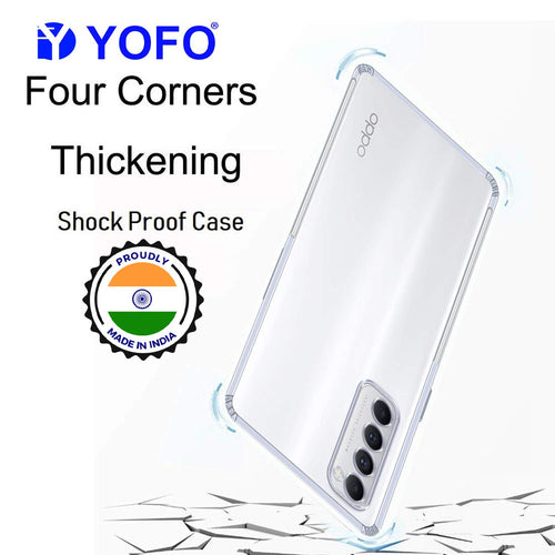 YOFO Back Cover for Oppo Reno 4Pro (Transparent) Camera Protection with Dust Plug
