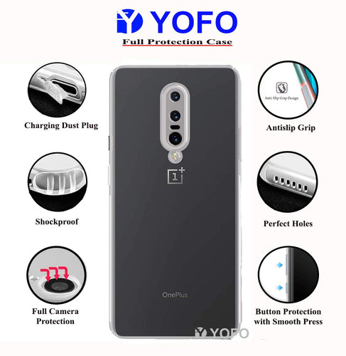 YOFO Silicon Full Protection Back Cover for OnePlus 7 Pro {1+7PRO} (Transparent) Shockproof Ultra Thin