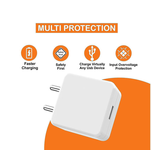 Realme Compatible SuperFastt 65W Charger Adapter With Type "C" Data Cable - White