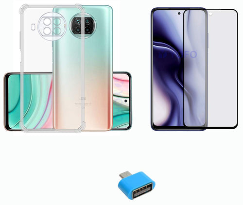 YOFO Combo for Mi 10i Transparent Back Cover + Full Matte Screen Guard with Free OTG Adapter