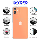 YOFO Back Cover for iPhone 12(5.4) (Transparent) with Dust Plug & Camera Protection