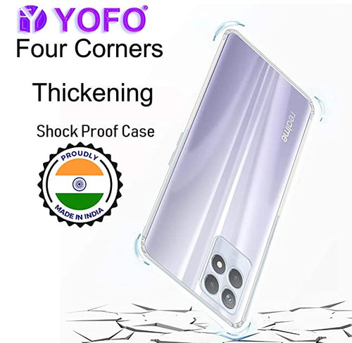 YOFO Back Cover for Realme 8i (Flexible|Silicone|Transparent|Dust Plug|Camera Protection)