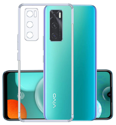 YOFO Silicon Back Cover for Vivo V20 SE (Transparent) Camera Protection with Dust Plug