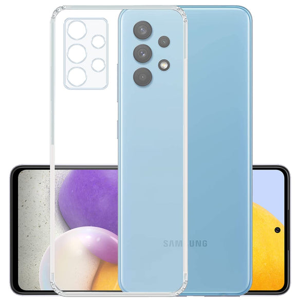 YOFO Silicon Transparent Back Cover for Samsung A72 - Camera Protection with Anti Dust Plug