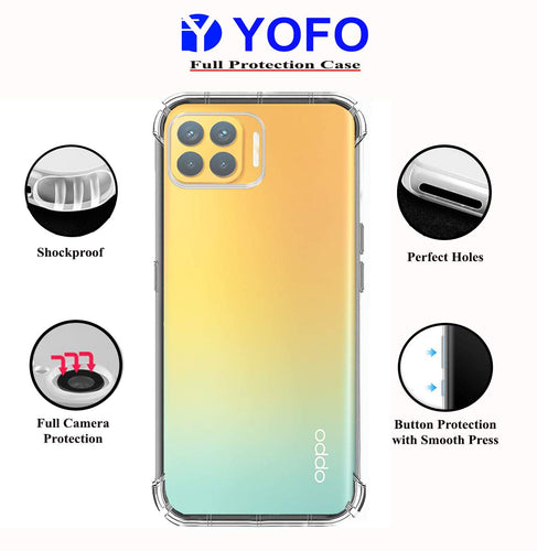 YOFO Rubber Back Cover Case for Oppo F17 Pro (Transparent) with Bumper Corner