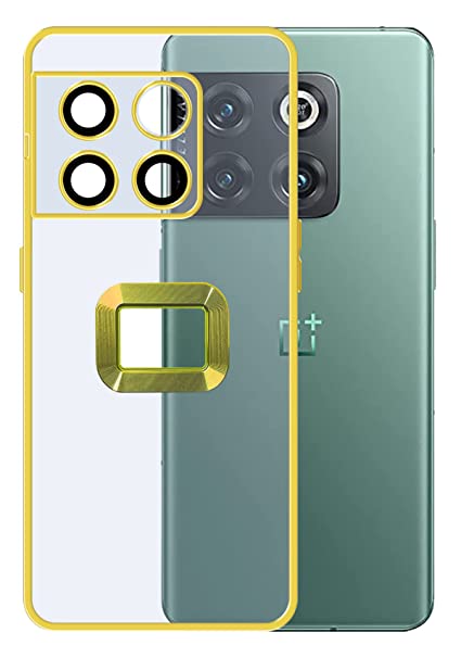 YOFO Electroplated Logo View Back Cover for OnePlus 10T (Transparent|Chrome|TPU+Polycarbonate)
