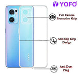 YOFO Back Cover for Oppo Reno 7 (5G) (Flexible|Silicone|Transparent|Dust Plug|Camera Protection)