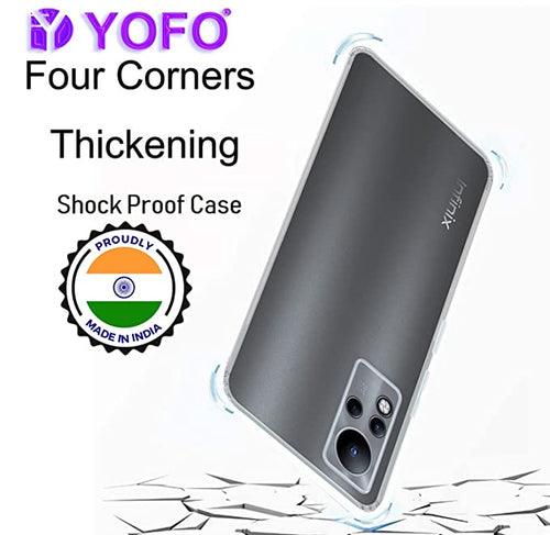 YOFO Back Cover for Infinix Note 11 (Flexible|Silicone|Transparent|Dust Plug|Camera Protection)…