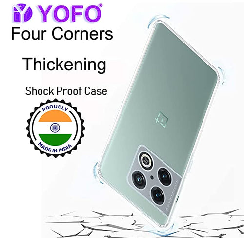 YOFO Back Cover for OnePlus 10 Pro (5G) (Flexible|Silicone|Transparent|Dust Plug|Camera Protection)…