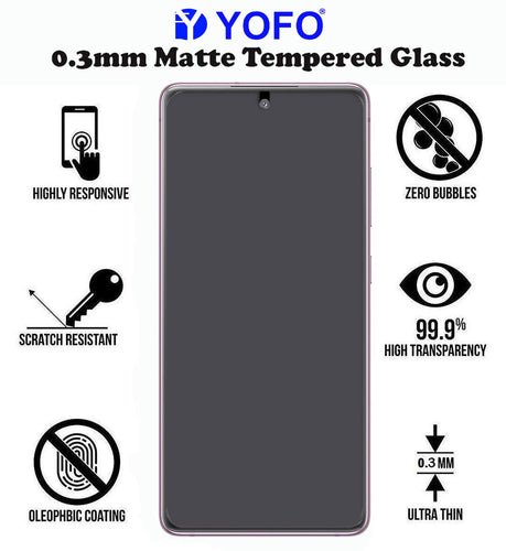 YOFO Matte Tempered Glass/Screen Guard for Samsung Galaxy S20 FE (Matte Finish) Full Screen Coverage (except edges)