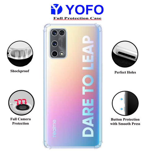 YOFO Silicon Transparent Back Cover for Realme X7 Pro Shockproof Bumper Corner, Ultimate Protection with Free OTG Adapter