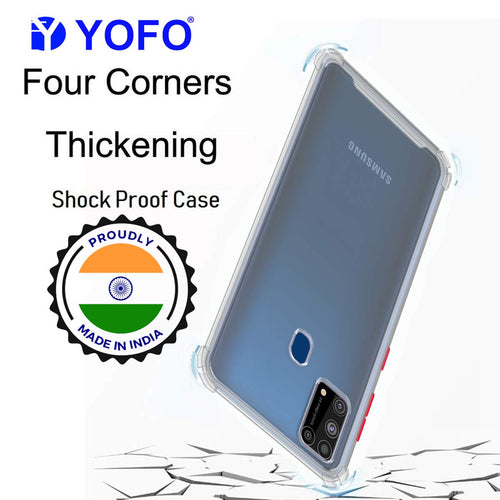 YOFO Silicon Flexible Smooth Matte Back Cover for Samsung M31 / M31 Prime / F41(Transparent)