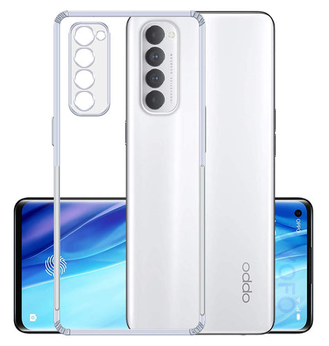 YOFO Back Cover for Oppo Reno 4Pro (Transparent) Camera Protection with Dust Plug