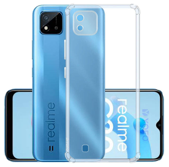 YOFO Back Cover for Realme C20 / C20A / C11 (2021) (Flexible|Silicone|Transparent|Shockproof|Camera Protection)