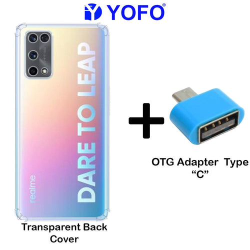 YOFO Silicon Transparent Back Cover for Realme X7 Pro Shockproof Bumper Corner, Ultimate Protection with Free OTG Adapter