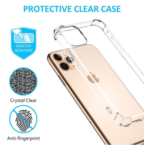 YOFO TPU Cristal Glass Shockproof Back Cover for Apple iPhone 11 Pro {5.8 Inch} - (Transparent)