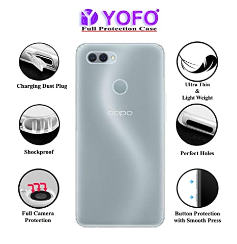 YOFO Back Cover for Oppo A11k (Flexible|Silicone|Transparent|Dust Plug|Camera Protection)