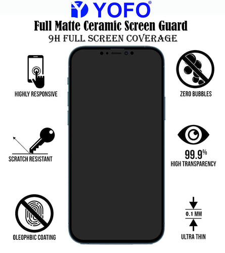 YOFO Mattte Finish Anti-Fingerprint Ceramic Flexible Screen Protector for iPhone 12Pro Max (6.7)