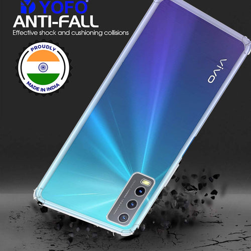 YOFO Silicon Transparent Back Cover for Vivo Y20 / Vivo Y20A / Vivo Y20i / Vivo Y20G / Vivo Y12s Shockproof Bumper Corner, Ultimate Protection with Free OTG Adapter