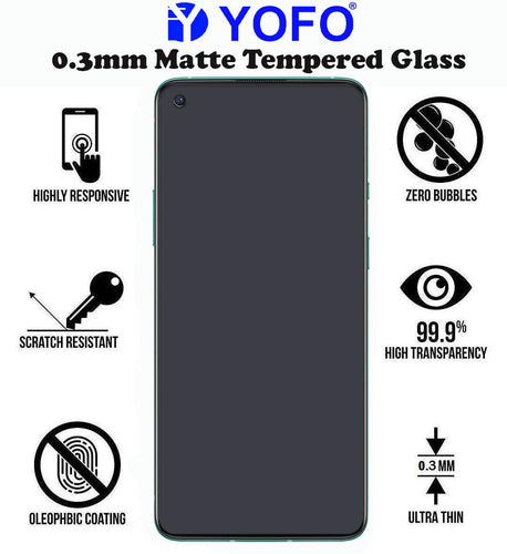 YOFO Matte Tempered Glass for OnePlus 8T (Matte Finish) Antiglare Pure Glass