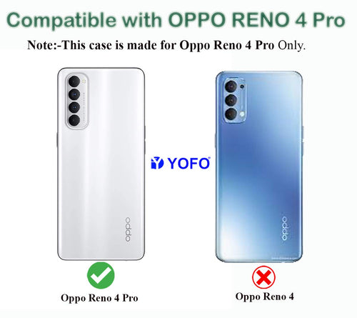 YOFO Back Cover for Oppo Reno 4Pro (Transparent) Camera Protection with Dust Plug