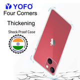 YOFO Back Cover for Apple iPhone 13 (6.1) (Flexible|Silicone|Transparent|Camera Protection|DustPlug)