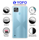 YOFO Silicon Transparent Back Cover for Realme C21 - Camera Protection with Anti Dust Plug