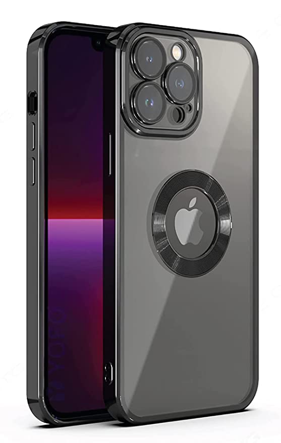 YOFO Electroplated Logo View Back Cover Case for Apple iPhone 11 Pro Max [6.7] (Transparent|Chrome|TPU+Poly Carbonate)- BLACK