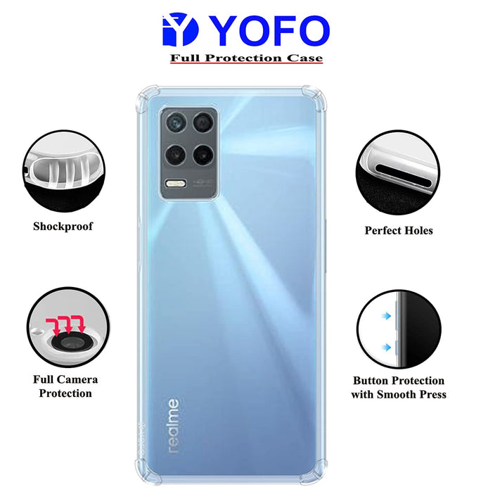 YOFO Back Cover for Realme Narzo 30 (5G) / Realme 8 (5G) (Flexible|Silicone|Transparent |Shockproof)