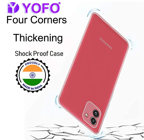 YOFO Back Cover for Samsung Galaxy A03 (Flexible|Silicone|Transparent|Dust Plug|Camera Protection)
