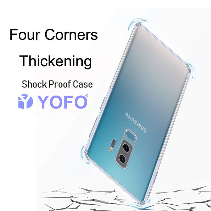 YOFO Back Cover for Samsung S9 Plus (Transparent) Camera Protection with Dust Plug