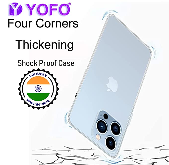 YOFO Back Cover for Apple iPhone 14 Pro Max [6.7] (Flexible|Silicone|Transparent|Anti Dust Plug|Camera Protection)