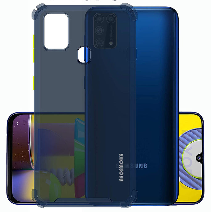 YOFO Silicon Flexible Smooth Matte Back Cover for Samsung M31 M31 Prime F41(Blue)