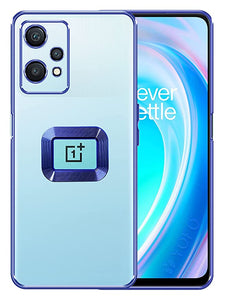 YOFO Electroplated Logo View Back Cover Case for OnePlus Nord CE-2 Lite (Transparent|Chrome|TPU+Poly Carbonate)- BLUE