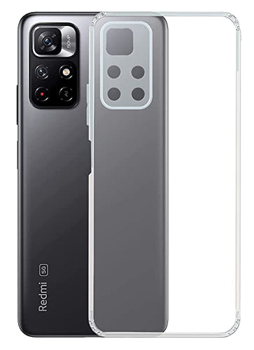 YOFO Back Cover for Mi Redmi Note 11T (5G) (Flexible|Silicone|Transparent|Dust Plug|Camera Protection)…