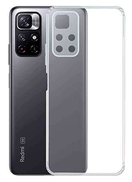 YOFO Back Cover for Mi Redmi Note 11T (5G) (Flexible|Silicone|Transparent|Dust Plug|Camera Protection)… (SALE)
