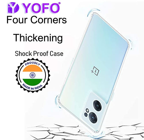 YOFO Back Cover for OnePlus Nord CE 2 (5G) (Flexible|Silicone|Transparent|Dust Plug|Camera Protection)…