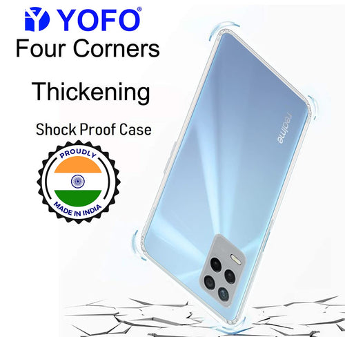 YOFO Back Cover for Realme 8 (5G) / Realme Narzo 30(5G) (Flexible|Silicone|Transparent|Camera Protection|DustPlug)