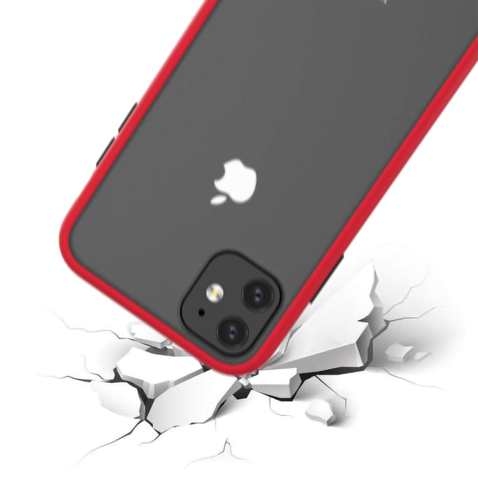 YOFO Matte Finish Smoke Back Cover for Apple iPhone 11 (6.1)-Red