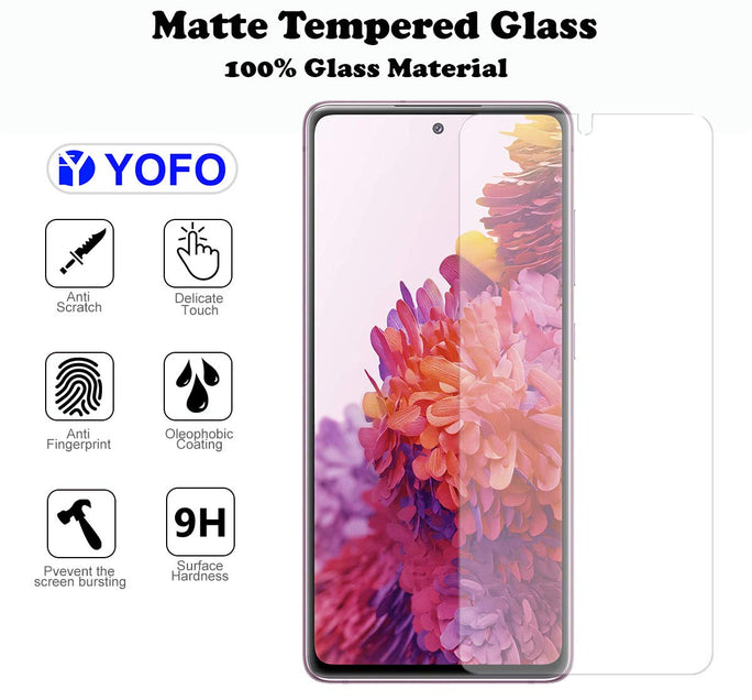 YOFO Matte Tempered Glass/Screen Guard for Samsung Galaxy S20 FE (Matte Finish) Full Screen Coverage (except edges)