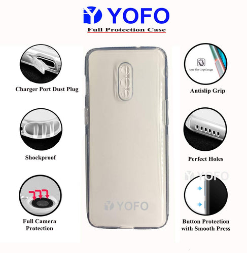 YOFO Silicon Full Protection Back Cover for OnePlus 7 {1+7} (Transparent) Shockproof Ultra Thin
