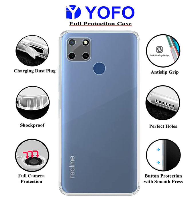 YOFO Silicon Transparent Back Cover for Realme C12 Camera