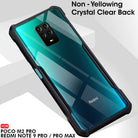 YOFO Mi Redmi Note 9 Pro / Note 9 Pro Max / Poco M2 Pro Clear Back Case, [Military Grade Protection] Shock Proof Slim Hybrid Bumper Cover (Black)