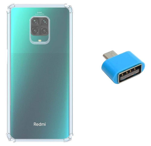 YOFO Silicon Transparent Back Cover for Mi Redmi Note 9 Pro/Mi Redmi Note 9 Pro Max/Poco M2 Pro with Free OTG Adapter