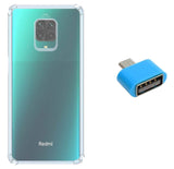 YOFO Silicon Transparent Back Cover for Mi Redmi Note 9 Pro/Mi Redmi Note 9 Pro Max/Poco M2 Pro with Free OTG Adapter