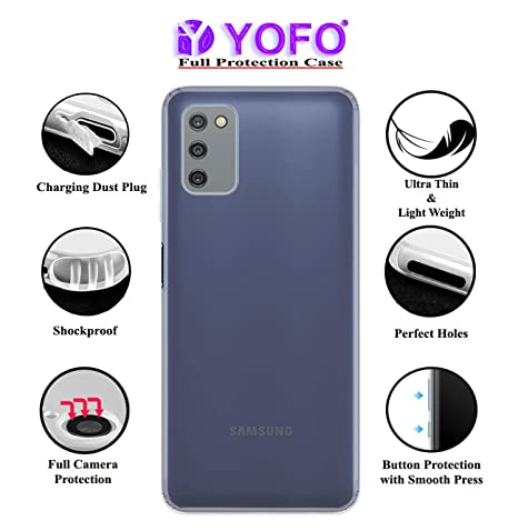 YOFO Back Cover for Samsung Galaxy A03s (Flexible|Silicone|Transparent|Dust Plug|Camera Protection)…