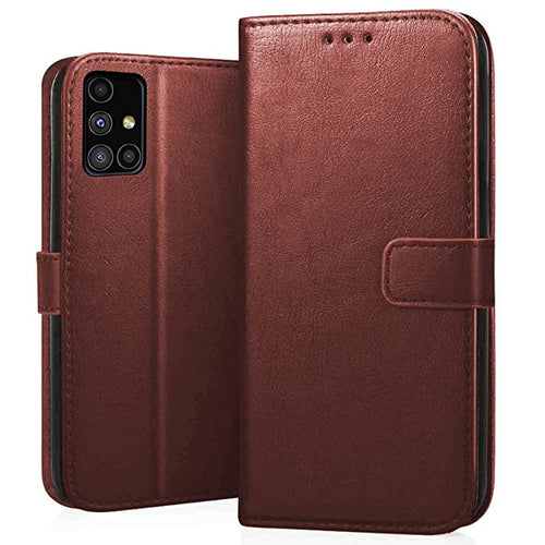 YOFO Samsung Galaxy M51 Leather Flip Cover Full Protective Wallet Case