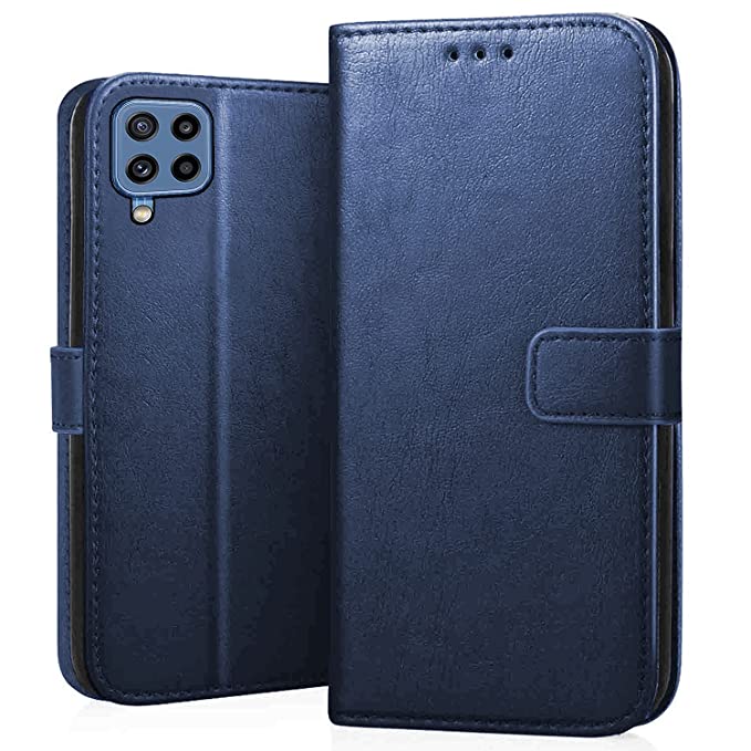 YOFO Samsung Galaxy M32 / F22 (4G) Leather Flip Cover Full Protective Wallet Case