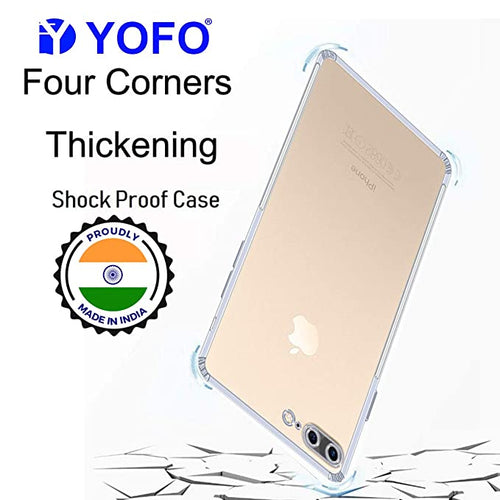 YOFO Silicon Back Cover for iPhone 7 Plus / 8 Plus (Transparent) Camera Protection with Dust Plug