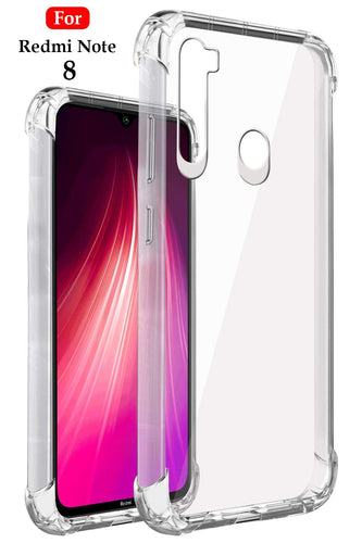 YOFO Rubber Full Protection Back Cover for MI Redmi Note 8 (Transparent) Shockproof